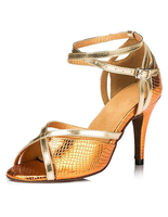 Gesellschaftstanz Damenschuhe Schlange drucken Peep Toe Heels