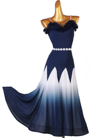 Gesellschaftstanz Kostüme Dunkelblau Damen Lycra Spandex Kleid Tanzkleid