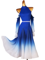 Gesellschaftstanz Kostüme Königsblau Damen Lycra Spandex Kleid Tanzkleidung