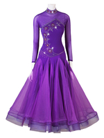 Gesellschaftstanz Kostüme Lila Damen Lycra Spandex Set-Tanz-Kleid