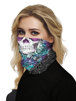 Gesichtsmaske Mundabdeckung Bandanas Nahtlose Kopfbedeckung aus Zuckerschädelrohr
