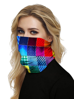 Gesichtsmaske Mundabdeckung Bandanas Nahtlose Patchwork Print Tube Kopfbedeckung