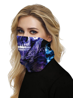 Gesichtsmaske Mundabdeckung Bandanas Nahtloser Schädel 3D Print Tube Headwear