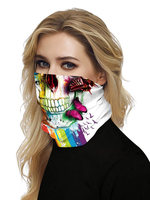 Gesichtsmaske Winddichter Schal Sonnenschutz Sugar Skull Print Atmungsaktives Bandana