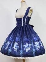Glamourös Lolita Kleid Polyester mit spitzem Dekolleté und Schleife im klassischen & traditionellen Style