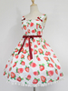 Glamourös Lolita Kleid Polyester mit U-Halsausschnitt und Rüschen im süßen und hübschen Style