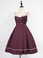 Glamourös Lolita Kleid Polyester mit Umlegekragen und Rüschen Seemann
