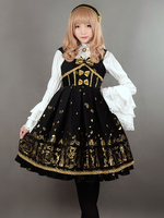 Glamourös Lolita Kleid Samt mit Trägern und Schleife im königlichen Stil