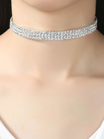 Glitter Choker Halskette Silber Strass Halskette Weihnachtsfeier Schmuck