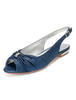 Glitter Hochzeit Schuhe tiefblauen Peep Toe Strass flache Mutter Schuhe Hochzeitsgast Schuhe