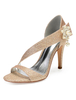 Glitter Party Schuhe Champagner Open Toe Strass Riemchen Hochzeit Schuhe High Heel Braut Sandalen