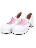 Glossy Lolita quadratische Fersen-Schuh-Plattform mit Schnürsenkel in Schwaz