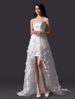 Günstiges Brautkleid aus Tüll in Elfenbeinfarbe