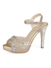 Gold Abend Schuhe Frauen Peep Toe Strass High Heel Sandaletten Mutter der Braut Schuhe