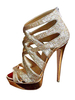 Gold Abendschuhe Glitter Open Toe Riemchen High Heel Party Schuhe Frauen Sandale Schuhe