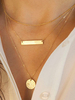 Gold Anhänger Halskette Frauen Metall Detail abgestuft Halskette