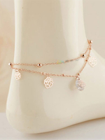 Gold Ankle Armbänder Charm Blumen Fuß Ketten Frauen Beach Strand Fußkettchen