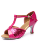 Gold Ankle Strap Glitter Ballroom Schuhe für Frauen