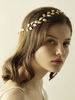 Gold Blatt Stirnband Hochzeit Kopfschmuck Ribbons Braut Haar Zubehör