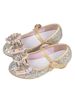 Gold Blumenmädchen Schuhe Glitter Round Toe Bow Schnalle Detail Party Schuhe