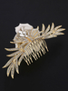 Gold Braut Kopfschmuck Kamm Strass Perlen Hochzeit Haarschmuck