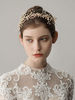 Gold Braut Kopfschmuck Perlen Perlen Blatt Niederlassung Hochzeit Haarschmuck