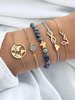 Gold Charm Armbänder Strass 5 Stück Armband-Sets für Frauen