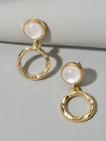 Gold Creolen Perlen Dekor Frauenschmuck