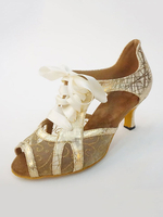 Gold Dance Schuhe Peep Toe Schnüren Latin Tanzschuhe Ballroom Dance Schuhe für Frauen