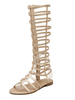Gold Gladiator Sandalen Frauen Offene Zehe Breite Kalbsandaletten Flache Sandalen