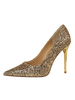 Gold High Heels Pailletten Prom Schuhe Frauen Spitz Slip On Pumps