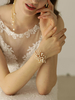 Gold Hochzeit Armband Perlen Braut Handgelenk Corsage