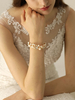 Gold Hochzeit Armband Perlen Strass Braut Handgelenk Corsage