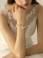 Gold Hochzeit Armband Perlen Strass Braut Handgelenk Corsage