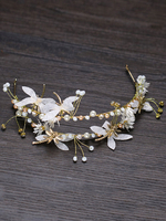 Gold Hochzeit Headpieces Butterfly Doppel Stirnband Braut Haarschmuck