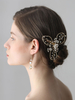 Gold Hochzeit Headpieces Hair Clip Perle Strass Braut Accessoires