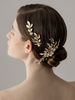 Gold Hochzeit Kamm Kopfbedeckungen Strass Perlen Braut Haarschmuck