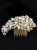 Gold Hochzeit Kamm Kopfschmuck Strass Perlen Braut Haar Zubehör