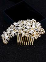 Gold Hochzeit Kamm Kopfschmuck Strass Perlen Braut Haar Zubehör