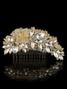 Gold Hochzeit Kamm Strass Frauen Perlen Braut Haarschmuck