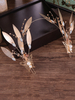 Gold Hochzeit Kopfbedeckungen Blatt Schmetterling Stirnband Strass Braut Haarschmuck