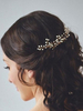 Gold Hochzeit Kopfschmuck Haarnadel Kristall Perlen Braut Haarschmuck 2 Stück