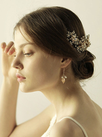 Gold Hochzeit Kopfschmuck Strass Perlen Braut Haar Zubehör