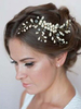 Gold Hochzeit Kopfschmuck Strass Perlen Kristall Braut Haarschmuck