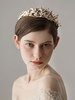Gold Hochzeit Kopfschmuck Strass Perlen Perlen Tiara Krone Braut Haarschmuck