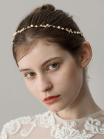 Gold Hochzeit Stirnband Perlen Kopfschmuck Braut Haarschmuck