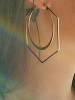 Gold Hoop Ohrringe doppelte Anweisung Ohrringe Geschenk für sie