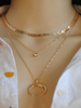 Gold Layered Halskette Strass Mond Anhänger Halskette Pfeil Choker