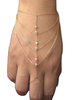 Gold Ring Armband Strass Metall geschichtet Armband für Frauen