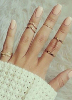 Gold Ringe geometrische Form Chain Link Metallringe für Frauen